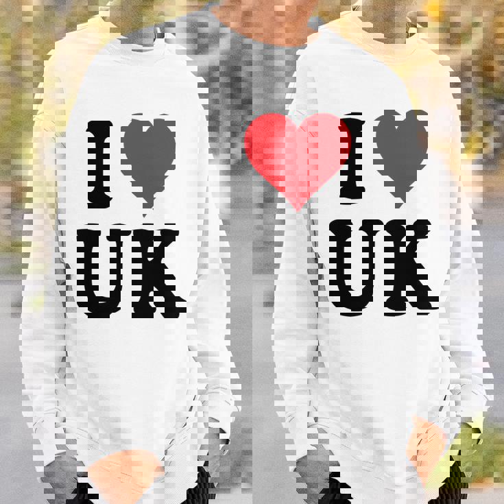 I Heart Uk Initials I Love UK First And Last Name U K 長袖tシャツ スウェットシャツ 彼への贈り物