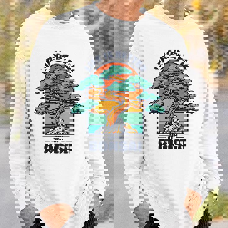 Life Is Better With Bonsai 屋内 盆栽 盆栽ポット 盆栽 スウェットシャツ 彼への贈り物