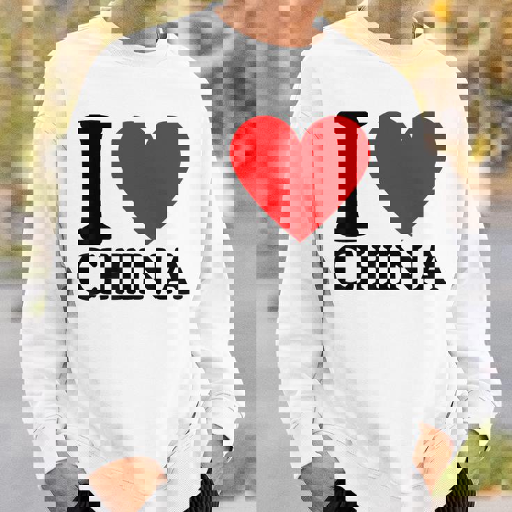 I Love China I Heart China スウェットシャツ 彼への贈り物