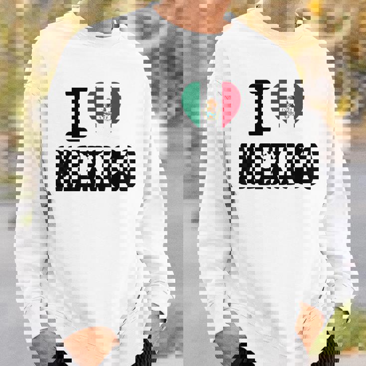 I Love Mexico ハートフラッグ レトロ 旅行 お土産 スウェットシャツ 彼への贈り物