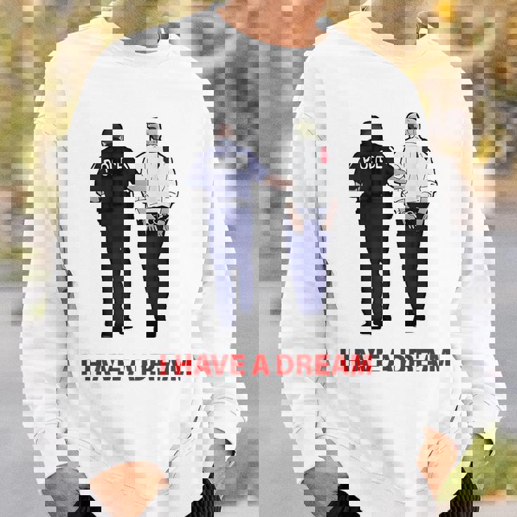 On Back I Have A Dream Trump Police 格言 男性 スウェットシャツ 彼への贈り物