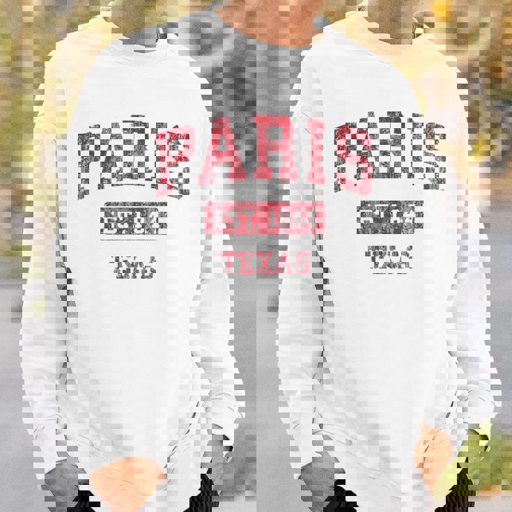 Paris Texas Tx ビンテージスポーツデザイン レッドデザイン スウェットシャツ 彼への贈り物