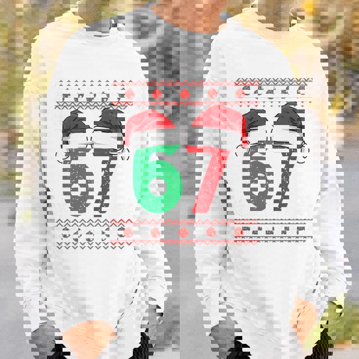 Six Seven Christmas 6 7 Ugly Christmas Sweater Tri-Blend Sweatshirt Gifts for Him