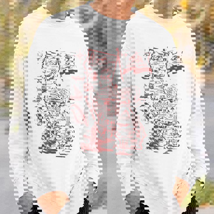 Trendy California Republic Landmarks Map Outlineintage スウェットシャツ 彼への贈り物