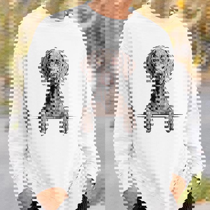 Weimaraner 面白い 覗き見ポケット 子犬 犬好き スウェットシャツ 彼への贈り物