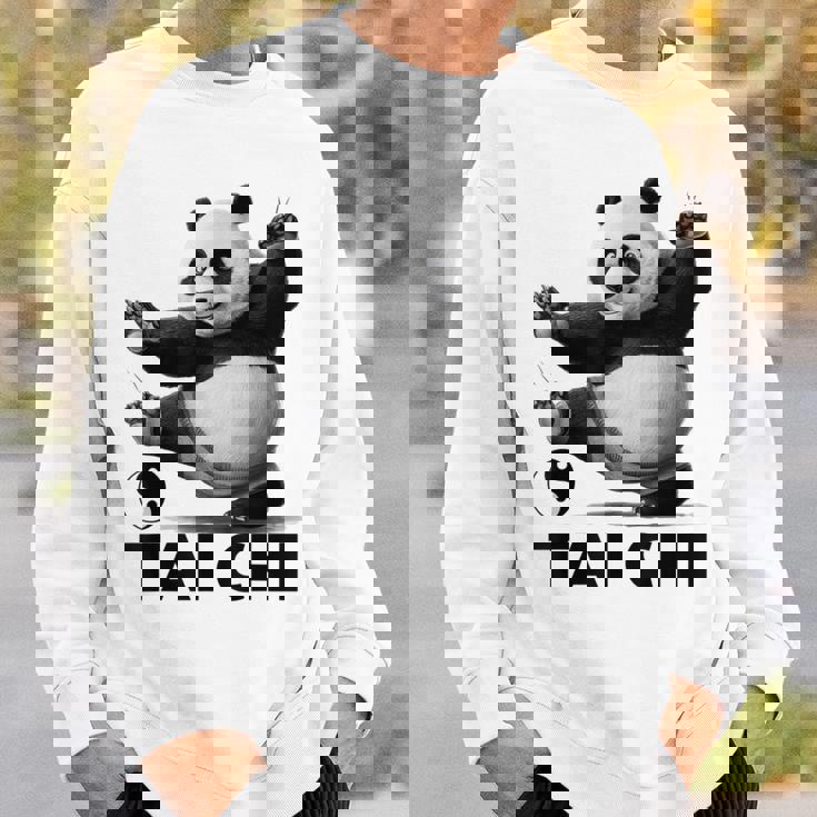 おもしろパンダ 動物 太極拳 格闘技 陰陽バランス スウェットシャツ 彼への贈り物