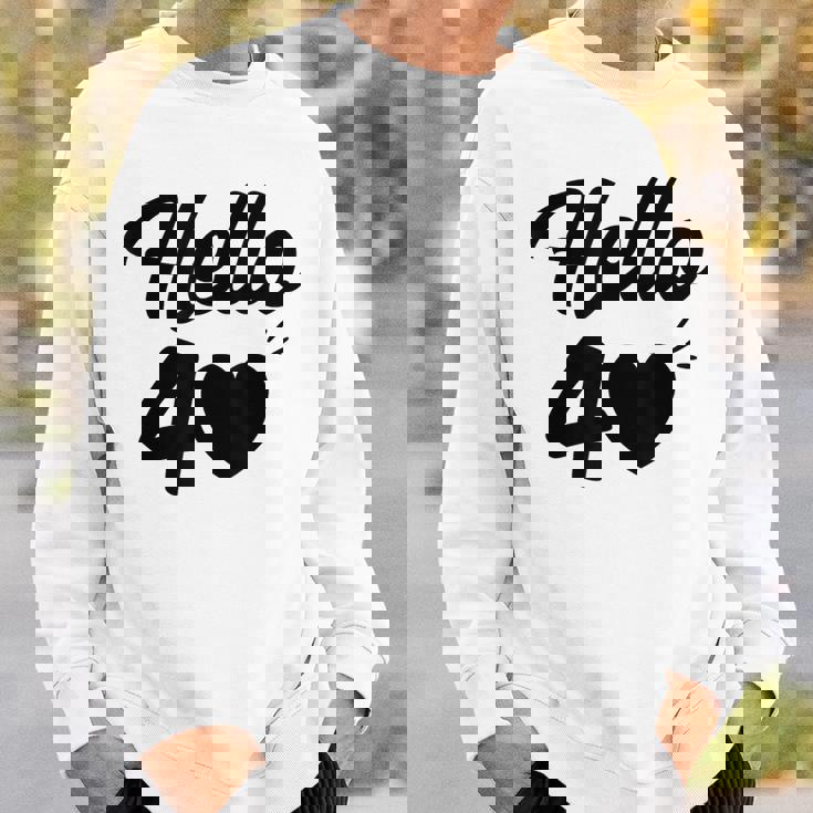 こんにちは40歳 40歳 40歳 誕生日 四十歳 母 スウェットシャツ 彼への贈り物