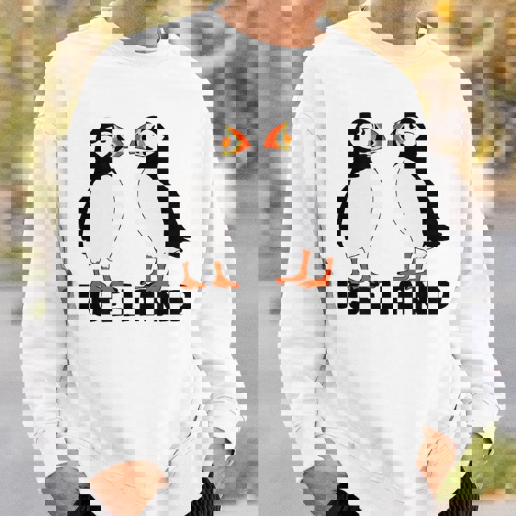 アイスランドのキュートなパフィン2個 スウェットシャツ 彼への贈り物