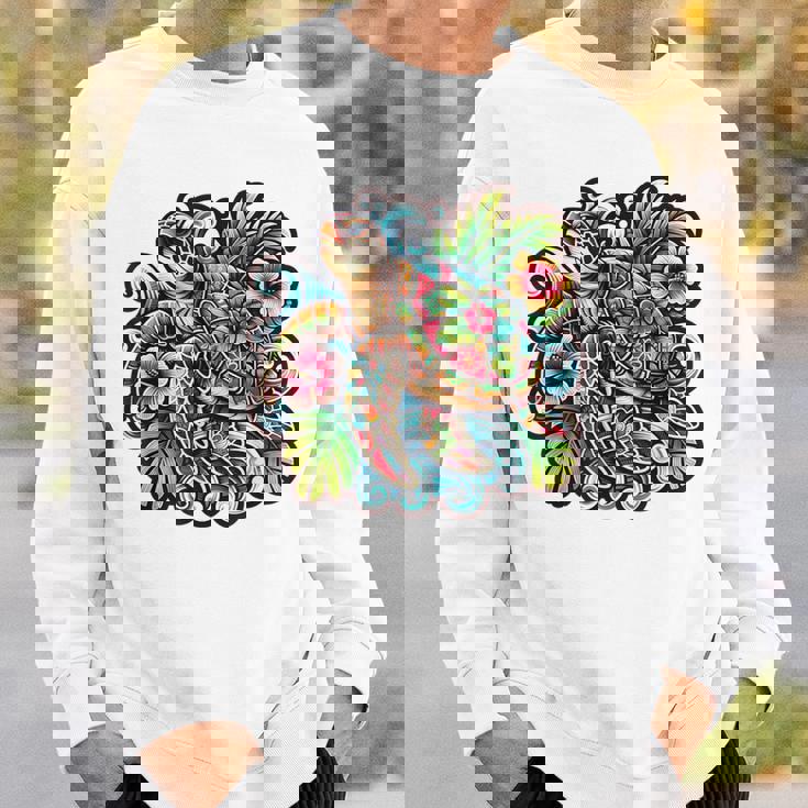 アロハ ウミガメ ハワイアン ホヌ フラワー ウェーブ オーシャン スウェットシャツ 彼への贈り物