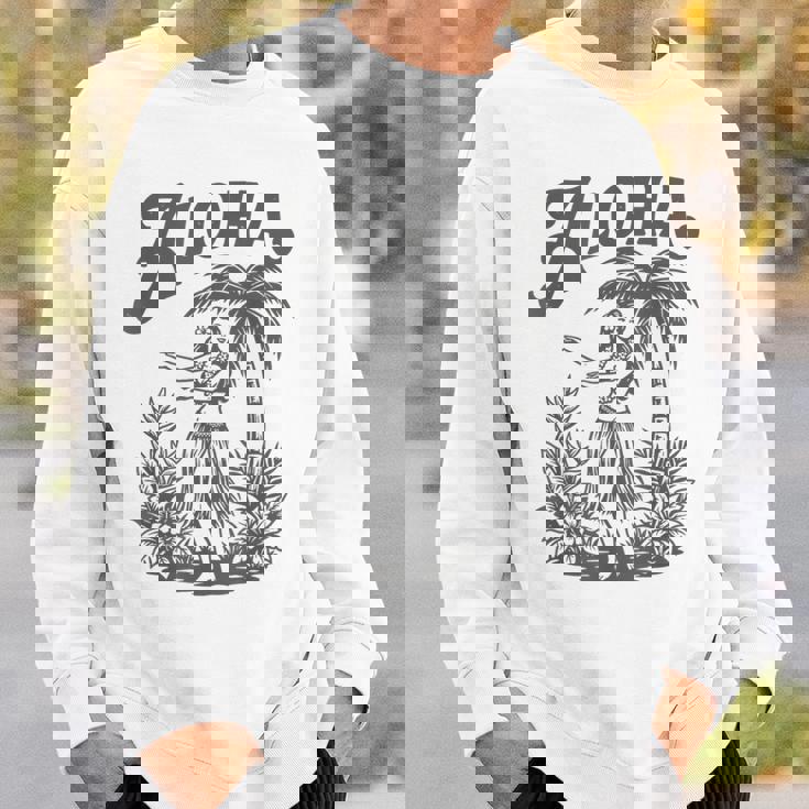 アロハ レトロ ハワイ ヤシの木 ルアウ ダンサー シルエット トロピカル スウェットシャツ 彼への贈り物