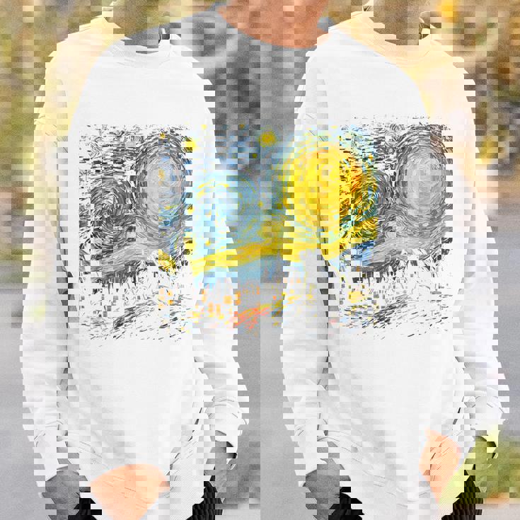 カエル 星月夜 面白い カエル ゴッホ 美的アート ミーム スウェットシャツ 彼への贈り物