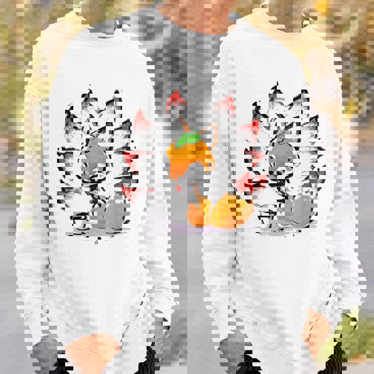 キタキツネ 狐 九尾 スウェットシャツ 彼への贈り物