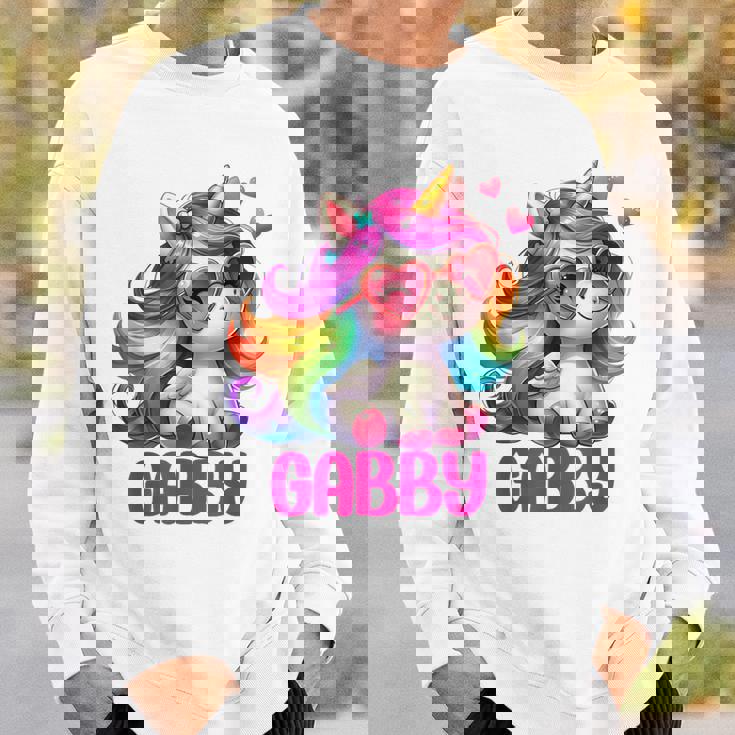 ギャビーユニコーン 名前入りデザイン スウェットシャツ 彼への贈り物