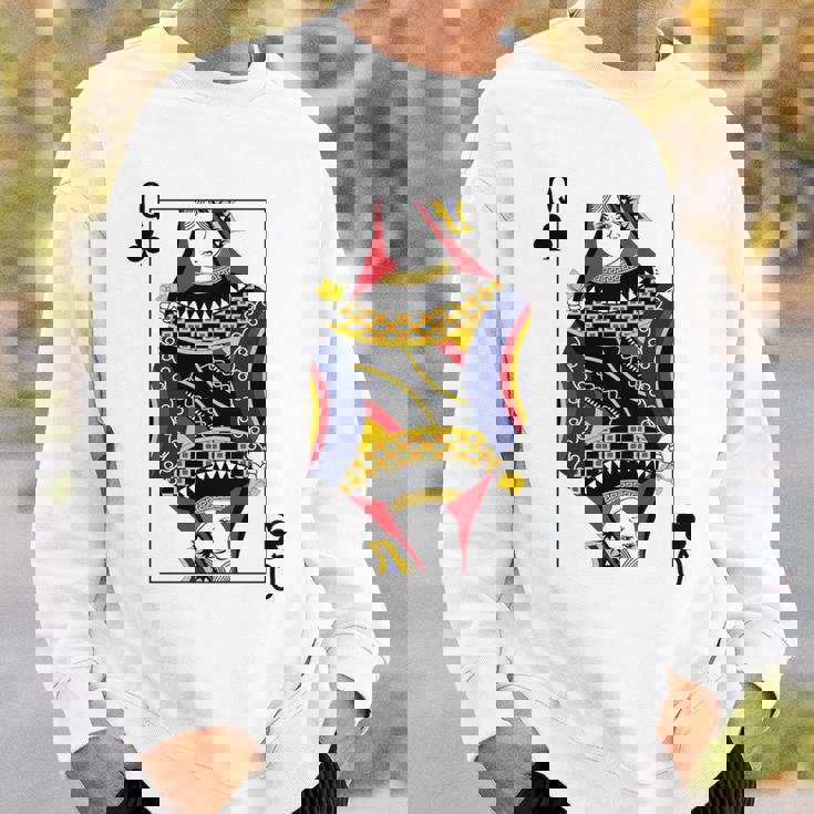 クイーンクラブ ポーカーカード トランプ ブラックジャックカード 長袖tシャツ スウェットシャツ 彼への贈り物