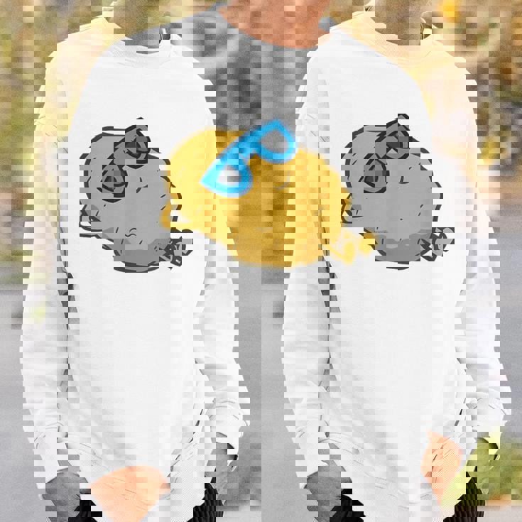 サングラスでかわいいポテチ リラックスポテチ スウェットシャツ 彼への贈り物