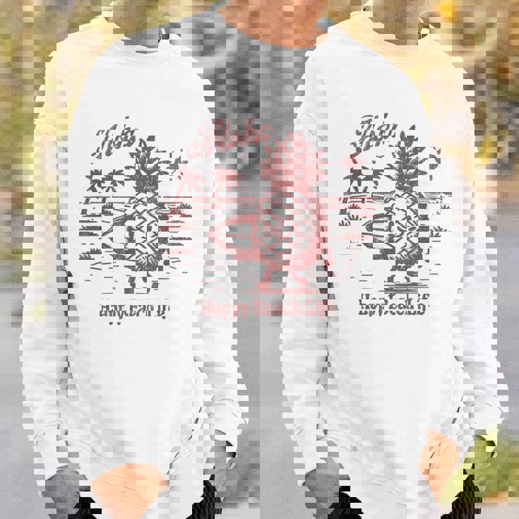 サーフィン パイナップル レトロ ビーチ ヤシの木 トロピカル 美学 スウェットシャツ 彼への贈り物