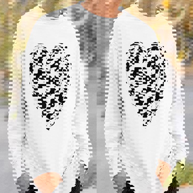 シックなハートプリントの牛柄。 スウェットシャツ 彼への贈り物