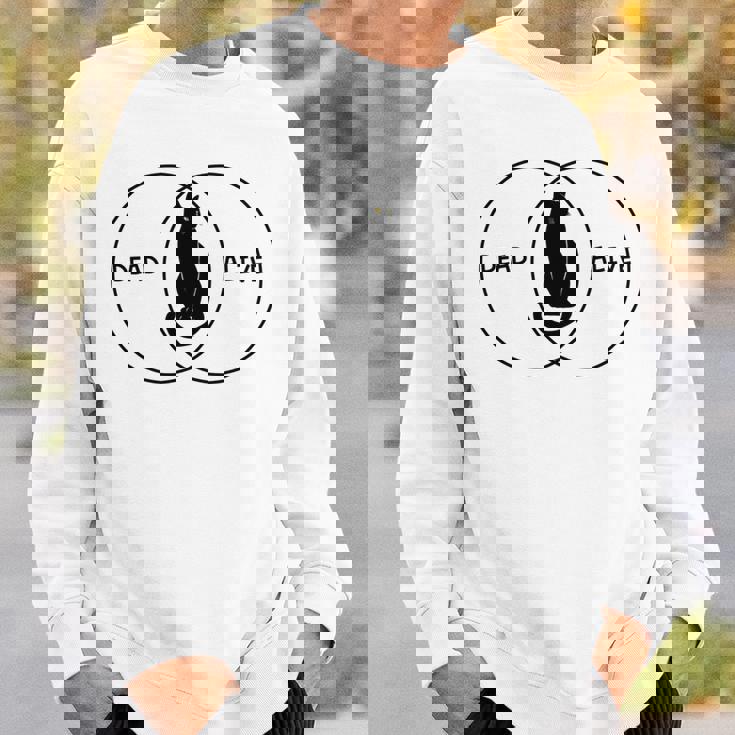 シュレディンガーの猫ベン図 長袖tシャツ スウェットシャツ 彼への贈り物