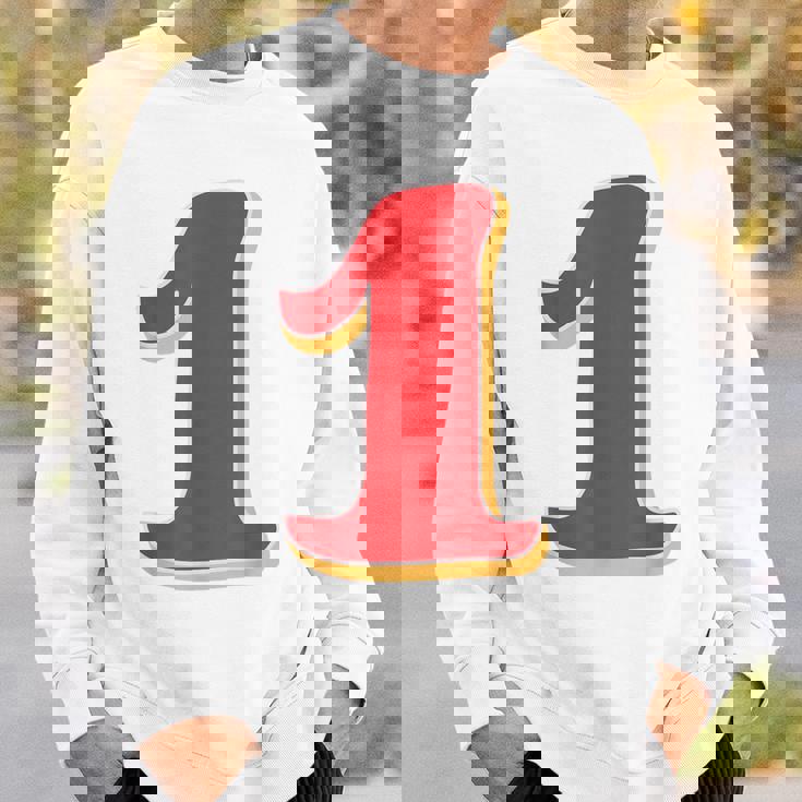 タイポグラフィ 第1番 数字 1 スウェットシャツ 彼への贈り物