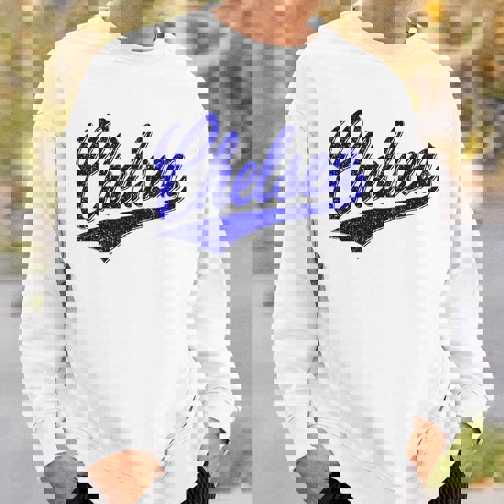 チェルシー ロンドン イングランド バーシティ スクリプト クラシック スポーツ ジャージ スウェットシャツ 彼への贈り物