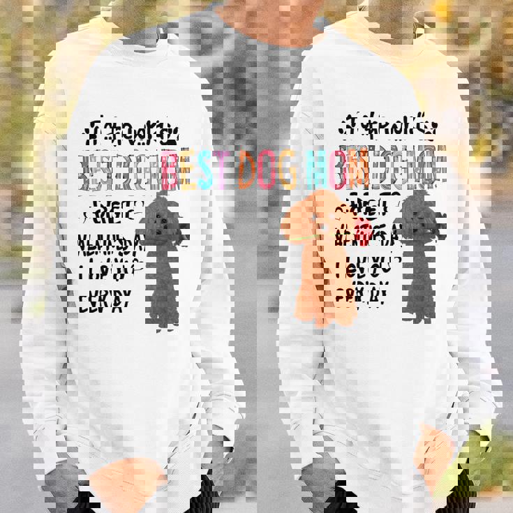 トイプードル最高の犬ママバレンタインデー面白い犬の恋人 長袖tシャツ スウェットシャツ 彼への贈り物