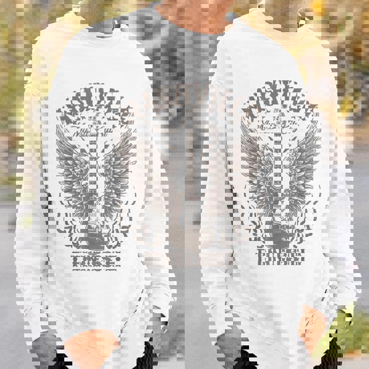 ナッシュビル テネシー ギター カントリーミュージック シティ レディース メンズ キッズ スウェットシャツ 彼への贈り物