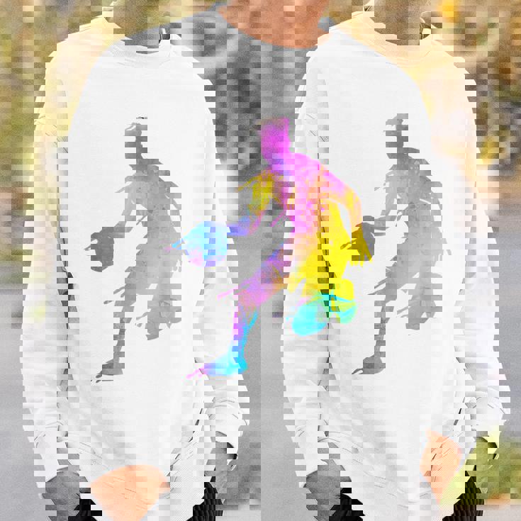 バスケットボール カラフル スプラッター ティーン ガールズ バスケットボール コーチ スウェットシャツ 彼への贈り物