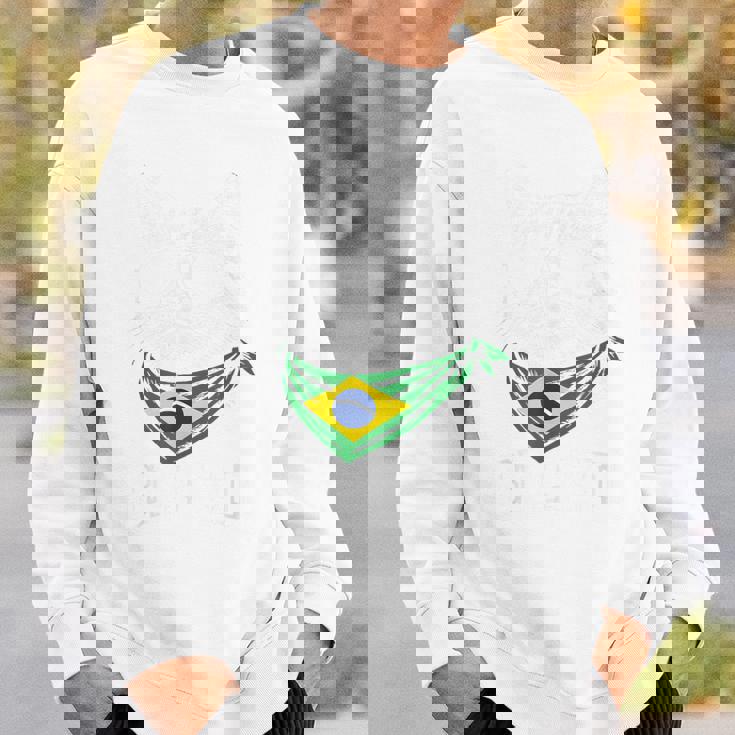 ビンテージ ブラジルの旗 面白い ブラジル 猫 サングラス スウェットシャツ 彼への贈り物