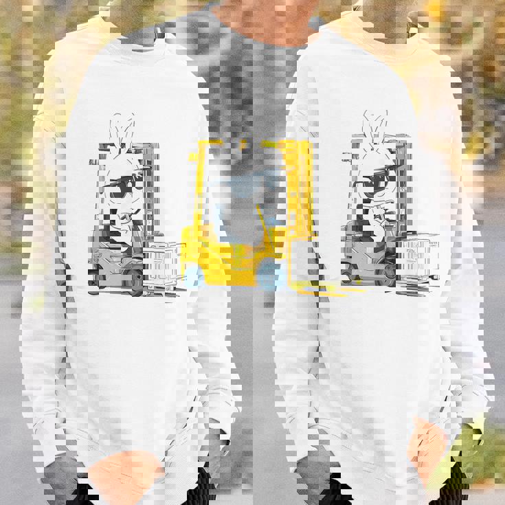 フォークリフト オペレーター フォークリフト ドライバー 物流 うさぎ イースター スウェットシャツ 彼への贈り物