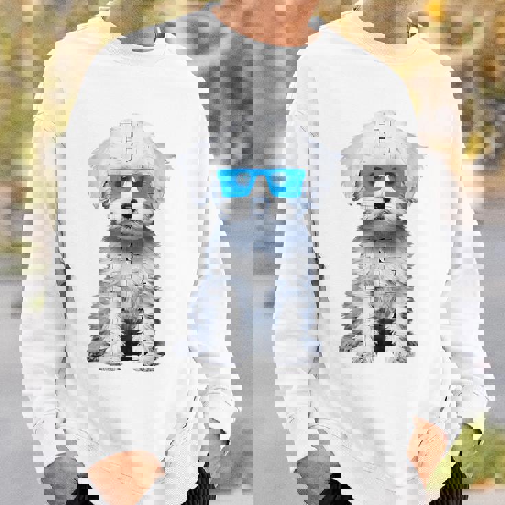 プードル 犬 幾何学的 キュート サングラス アニマル アート プードル スウェットシャツ 彼への贈り物