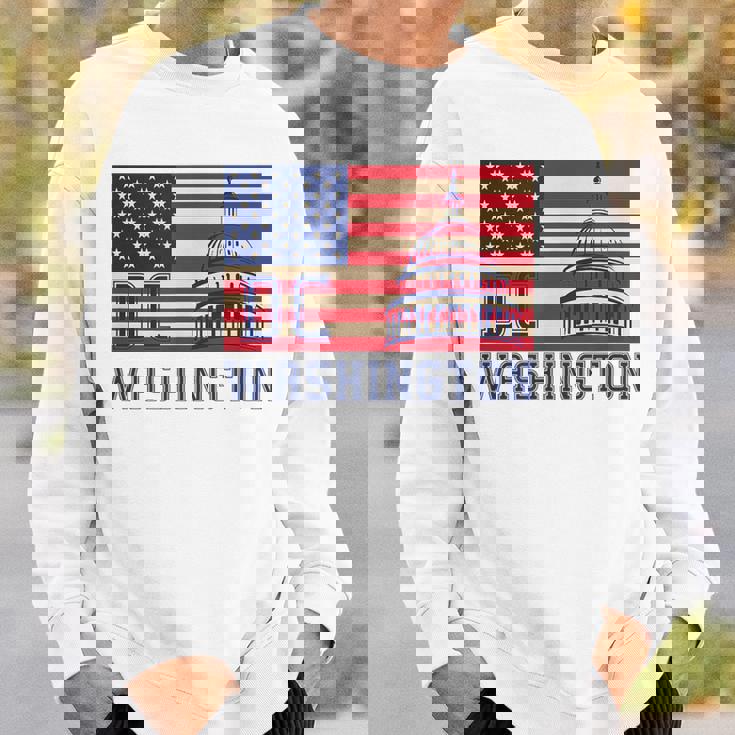 ワシントンdc アメリカ国旗tシャツ スウェットシャツ 彼への贈り物