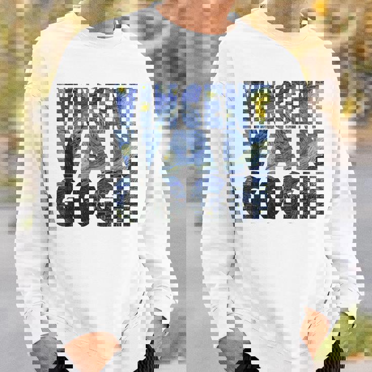 ヴィンセント・ヴァン・ゴッホ作「星月夜」 テキスト ミュージアムアート スウェットシャツ 彼への贈り物