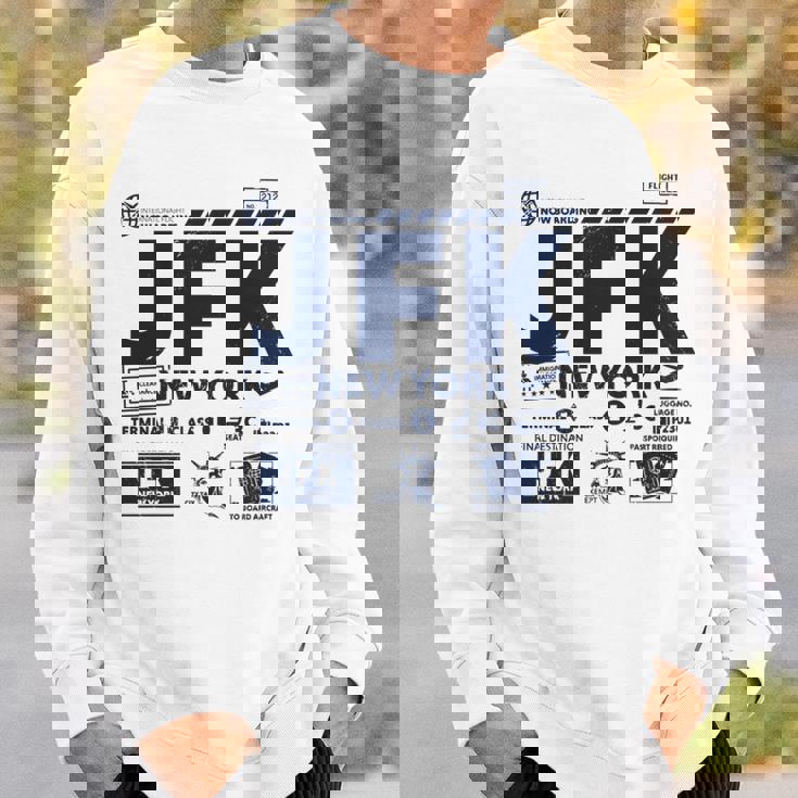 ヴィンテージ ニューヨーク Jfk 空港コード トラベルデイ レトロ Nyc 長袖tシャツ スウェットシャツ 彼への贈り物