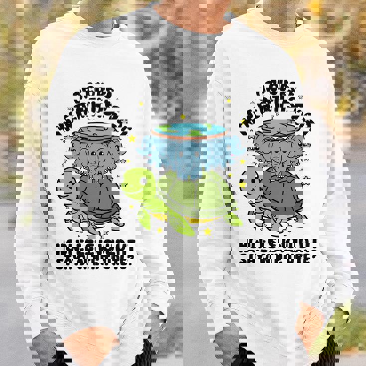 平らな地球協会 面白い陰謀論 亀の象 長袖tシャツ スウェットシャツ 彼への贈り物