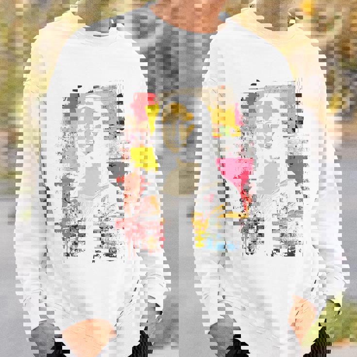 抽象グラフィティ モナリザ バックプリント スウェットシャツ 彼への贈り物