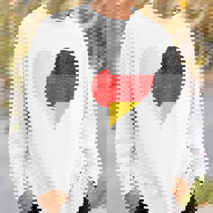 日本 ドイツ 国旗 ハート サッカー スウェットシャツ 彼への贈り物