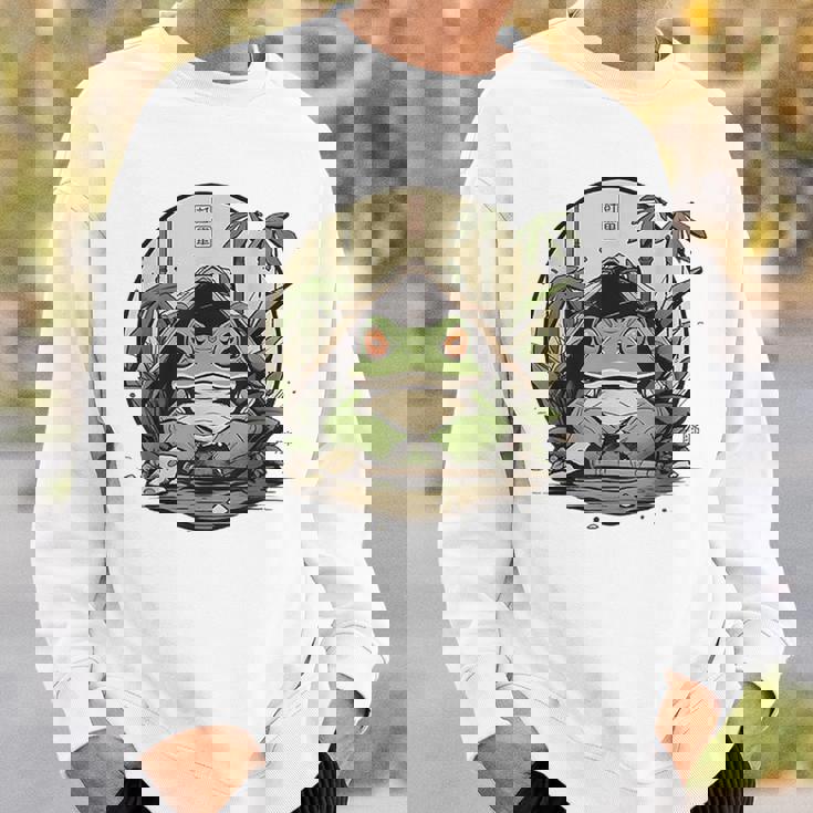 日本の不機嫌なカエル浮世絵 アニメ 日本アート スウェットシャツ 彼への贈り物