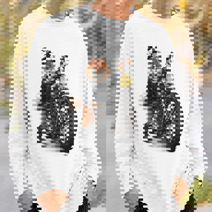 柴犬 いばけん 犬 バイク バイカー 長袖tシャツ スウェットシャツ 彼への贈り物