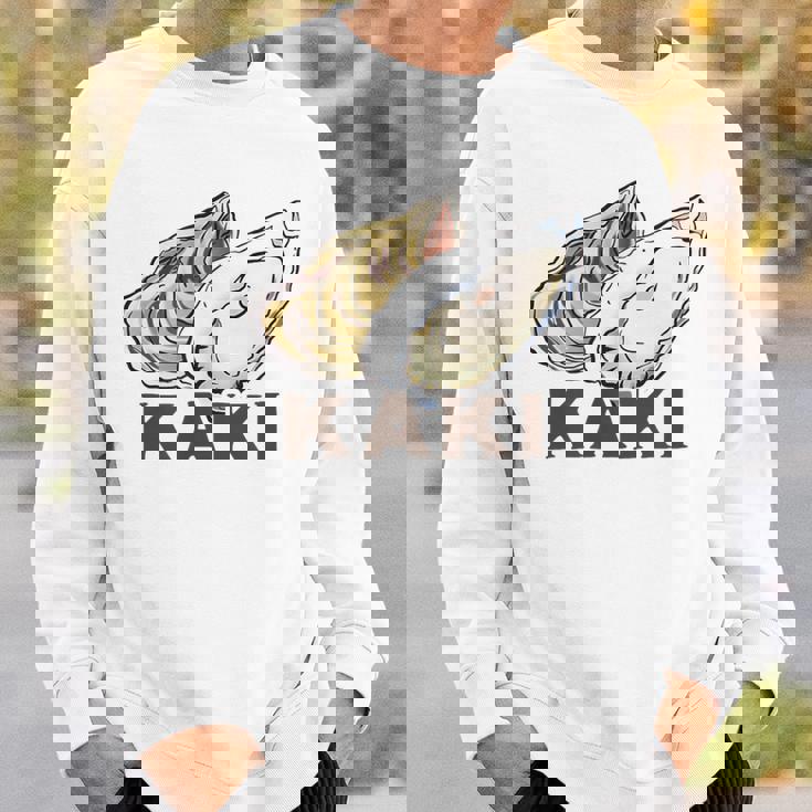 牡蠣 かき カキ Kaki ローマ字 シーフード イラスト 牡蠣好き シーフード好きea Food Oyster スウェットシャツ 彼への贈り物