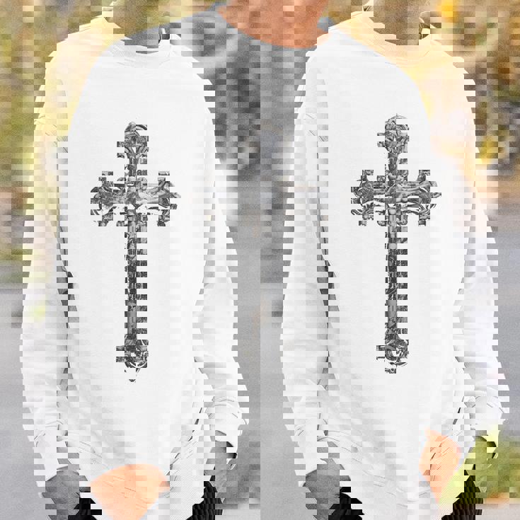 背中に十字架 大きな十字架 クリスチャン スウェットシャツ 彼への贈り物