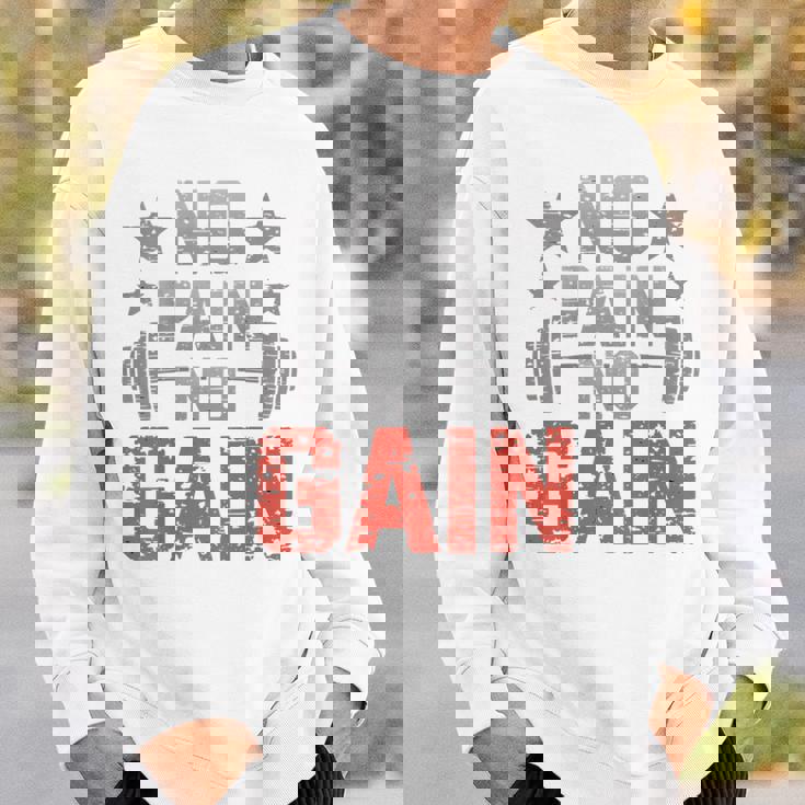 裏面にプリント No Pain No Gainign No Pain No Gain Meme スウェットシャツ 彼への贈り物