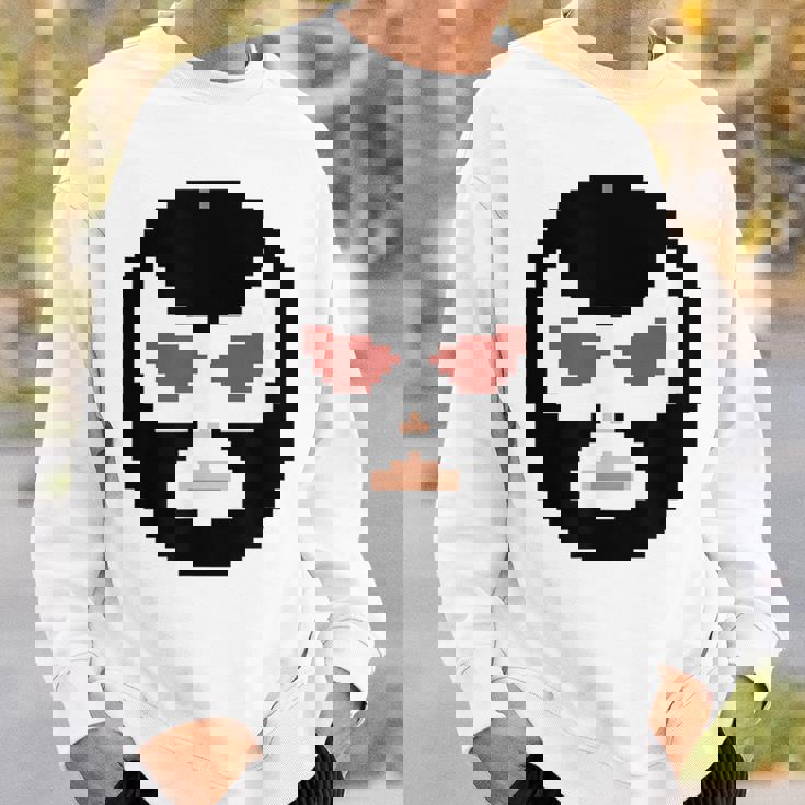 覆面レスラー マスク ピクセルアート ドット絵 怪人 プロレス スウェットシャツ 彼への贈り物