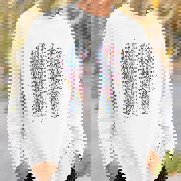 足解剖学 水彩 骨格 足 筋肉 スウェットシャツ 彼への贈り物