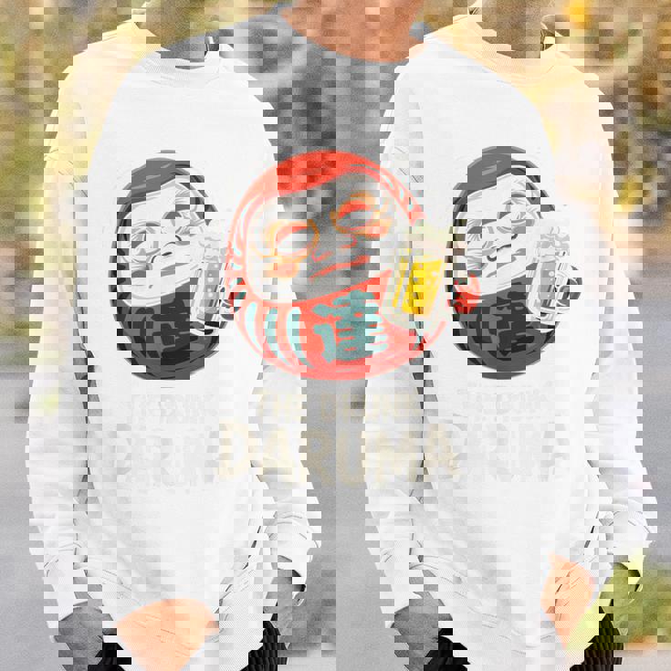 酔っぱらい だるま 日本の漢字 お土産 ビール アート 日本 ユーモア スウェットシャツ 彼への贈り物