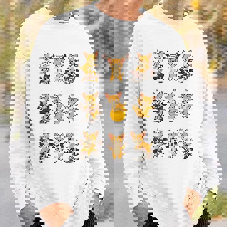 面白いtシャツ 犬 チワワ 筋トレ ジム イヌ グッズ かわいい おもしろtシャツ 面白い 服 ネタ 運動 スウェットシャツ 彼への贈り物