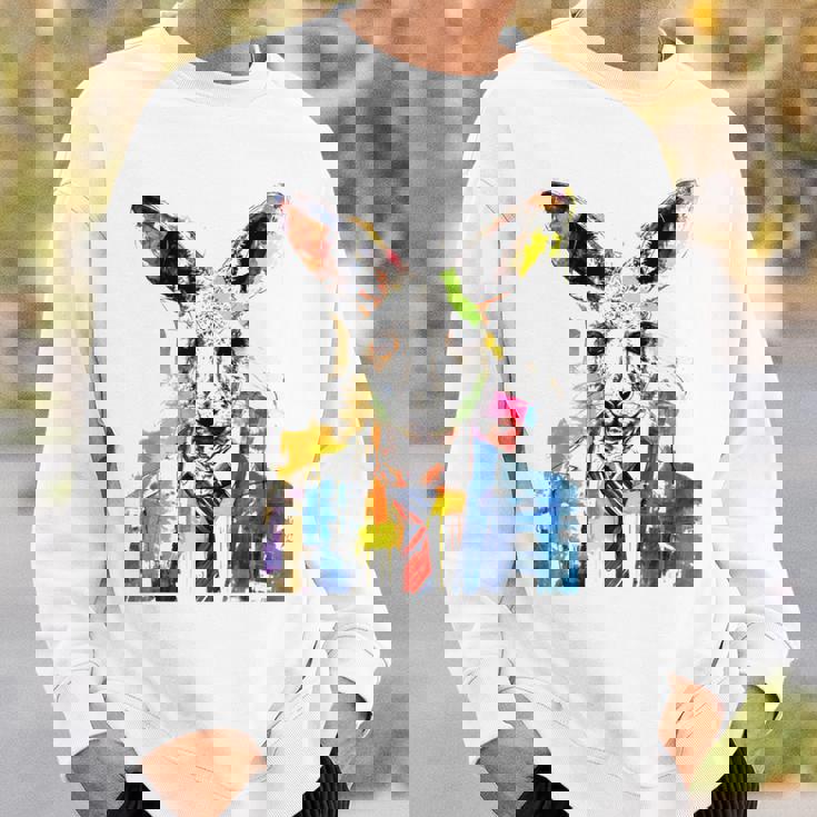 鮮やかなカンガルー、ネクタイ付き。 スウェットシャツ 彼への贈り物