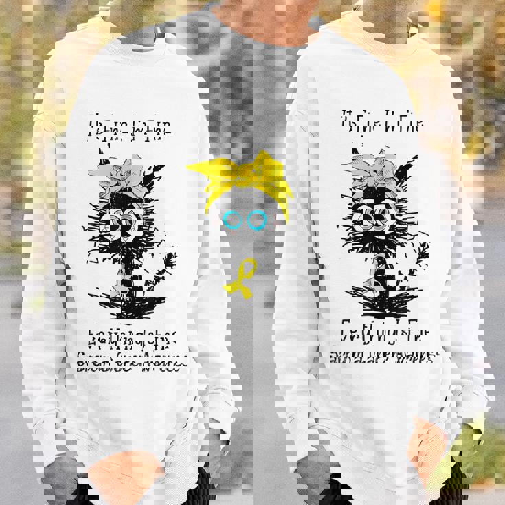 黒猫大丈夫だよ元気だ肉腫啓発 スウェットシャツ 彼への贈り物