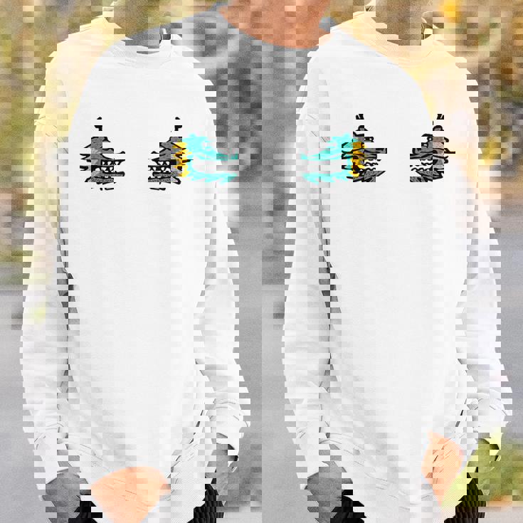 龍 ドラゴン 顔 対称 ポップアート 和風ユニークデザイン スウェットシャツ 彼への贈り物