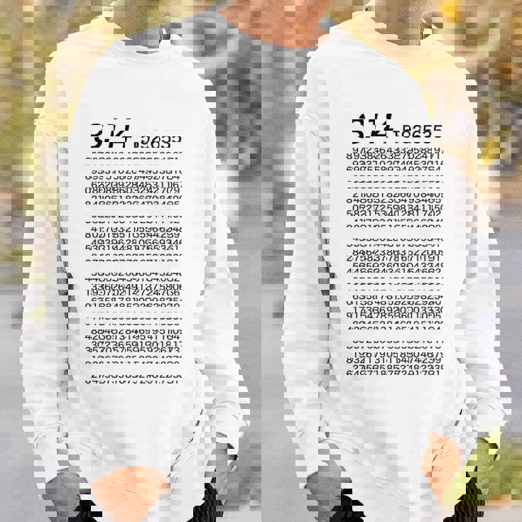 （背中側 バックプリント）314 円周率 パイ《数学》【変なデザイン屋さん】理数系 数字 面白い 長袖tシャツ スウェットシャツ 彼への贈り物
