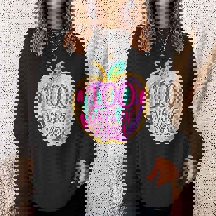 100 Days Of School Apple Teacher Student Kids Groovy Retro Sweatshirt Unisex Gifts for Her 100 Days Of School Apple Teacher Student Kids Groovy Retro Sweatshirt Unisex Gifts for Her